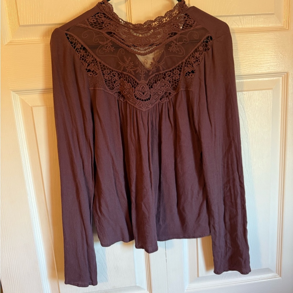 Muave Lace High Neck Top